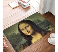 OOAXBEED Felpudo Personalizado clásico de la Mona Lisa de Leonardo Da Vinci, Antideslizante, para Cocina, baño y Dormitorio