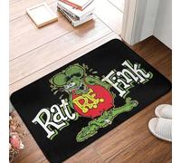 OOAXBEED Felpudo Personalizado con Dibujos Animados de Rat Fink, Antideslizante, para Entrada, baño, Cocina, Inodoro
