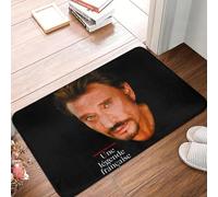 OOAXBEED Felpudo Personalizado con el Cantante francés Johnny Hallyday, Antideslizante, para Cocina, baño y baño.