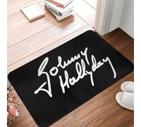 OOAXBEED Felpudo Personalizado de la Leyenda del Rock francés Johnny Hallyday para Puerta de Entrada, Cocina, baño, Dormitorio