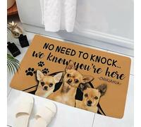 OOAXBEED Felpudos de Chihuahua: No Hay Necesidad de Llamar. Sabemos Que estás aquí. Felpudos de Franela Impresos en 3D para Interiores. Alfombras de baño, decoración del hogar.