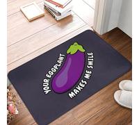 OOAXBEED Funny Food Porno Eggplant Joke Floor Door Bathroom Kitchen Mat Anti-Slip Outdoor Doormat Toilet Entrance Carpet Rug-20x32 Inch