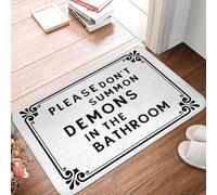 OOAXBEED Please Do Not Summon Demons In The Bathroom Front Floor Door Entrance Mat Outdoor Kitchen Bath Doormat Toilet Carpet Rug-16x24 Inch