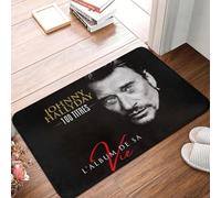 OOAXBEED Tapete Personalizado de Johnny Hallyday Rock para Puerta de baño, Cocina, Exterior, Dormitorio, balcón, Entrada
