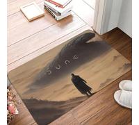 OOAXBEED Un Fremen observando un Gusano de Arena Saliendo de la Arena. Felpudo Antideslizante para la Entrada de la Cocina, Alfombrilla para el hogar.