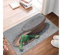 OOAXBEED Whats In The Water Front Floor Door Entrance Mats Indoor Funny Manhole Cover 3D Traps Bathroom Kitchen Doormat Garden Carpet Rug-16x24 Inch