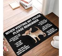 OOAXBEED When Visiting my House Please Remember Dog Quotes 22 Doormat Non-Slip Entrance Bathroom Door Floor Mat Living Room Carpet Rug-16x24 Inch