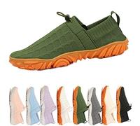Oobend Slip On Barefoot Shoe Women Men, Comfortable Lightweight Breathable Minimalist Water Shoes for Beach Outdoor Running Walking Non-Slip Quick-Dry Sneakers (Green,46)