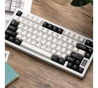 OOCTPK Chilkey ND75 Keyboard with Full Aluminum, 75% Wireless Gaming Mechanical Keyboard, 3 Mode, Quick Assembly, LCD Screen, RGB Custom Keyboard for Windows, MacOS (White, 1.6mm PCB Non Flex Cut)