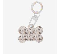 Oodles of Poodles Printing - Etiquetas de identificación con forma de hueso de perro, doble cara, con llavero para mascotas