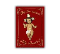 OOedim Lona Balconera Navidad Colgaduras Dios ha Nacido Feliz Navidad 70x100cm. Incluye 4 Ojales Metálicos, Resistente al Agua