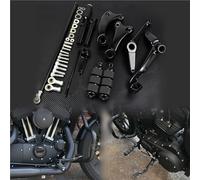 OOELAZ Kit Completo De Controles Delanteros Negros para Motocicleta para H&Arley Sportster XL883 XL1200 2004-2013 2014-2022, Estribos, Palancas Y Varillajes.