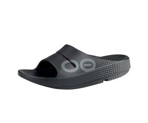 OOFOS OOahh Recovery Slide - Sandalias para mujer y hombre, Matriz Negra, 9 Women/7 Men