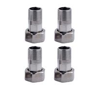 OOLA.DETAL 4 conectores roscados hembra macho de 1,27 cm con junta de reducción de tubería de agua de acero inoxidable