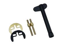 OOLA.DETAL Juego de herramientas de junta de grifo de acero inoxidable/cobre para instalación de fregadero de un solo agujero o doble con fijación de herradura