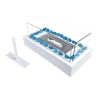 OOLA.DETAL Lámpara rectangular con alcohol para chimeneas, construcción de metal duradero para calefacción interior e iluminación ambiental