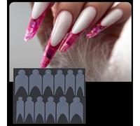 OOLA.DETAL Moldes adhesivos de línea francesa para extensiones reutilizables, herramientas de manicura, puntas francesas, guía de dibujo