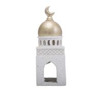 OOLA.DETAL Ramadans Eid Home Decorations - Caja de almacenamiento para joyas, diseño de torre de mezquita dorada y blanca, decoración islámica, Eid Mubaraks