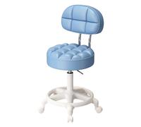 OOLA.DETAL Taburete giratorio ajustable con rotación de 360 grados, rueda silenciosa, respaldo redondo ergonómico para uso en hogares y oficinas