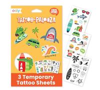 OOLY Tattoo-Palooza Over 50 Safe Non-Toxic Temporary Tattoos for Kids, Fake Tattoos as Party Favors for kids 4-8, Goodie Bag Stuffers for Birthday Party Supplies [Beach Days]