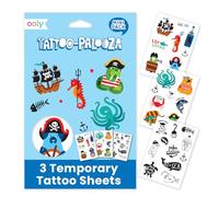 OOLY Tattoo-Palooza Over 50 Safe Non-Toxic Temporary Tattoos for Kids, Fake Tattoos as Party Favors for kids 4-8, Goodie Bag Stuffers for Birthday Party Supplies [Pirate's Life]