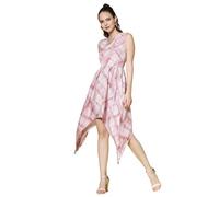 OOMPH! Minivestido fruncido para mujer occidental, Rosa Barbie, 42