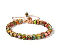 OOMRNV Pulsera Vintage De Piedra Natural De 3 X 6 Mm con Ágata Y Ojo De Tigre, con Cuentas De Chakras, Ajustable, para Hombre Y Mujer.