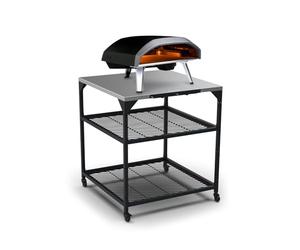 ooni Mesa modular grande para exteriores, 31 x 31 x 35 pulgadas, soporte para horno de pizza de acero inoxidable, carrito de barbacoa, estación de pizza al aire libre
