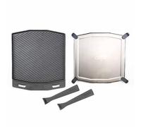 ooni Placa de hierro fundido de doble cara para grizzler, plancha reversible de 13.6 x 12.5 pulgadas con mango extraíble y salvamanteles de acero inoxidable, utensilios de cocina antiadherentes