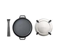Ooni Sartén de hierro fundido - Sartén de hierro fundido - 100% hierro fundido - Sartén de hierro fundido - Sartén parrilla para carne, pescado, verduras y más - Superficie de cocción de 23 cm
