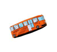 OonMan Estuche de lona para niñas, diseño de dibujos animados de animales, autobús, gran capacidad, Orange, A