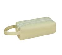 OonMan Estuche para lápices de tela Oxford de doble capa, gran capacidad, portátil, con doble cremallera, bolsa de papelería, color verde 2, Green, A