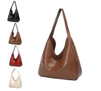 Ooomay Bag - Ooomay Maya Shoulder Bags,15 in Mayas Bags the Maya,Vegan Leather Trendy Soft Maya Tote Bag (Brown)
