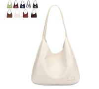 Ooomay Bag, The Maya Bag, Ooomay Maya Tote Shoulder Bags for Women, Solid color Leather Casual Trendy Soft Bags Room (Cream)