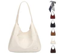 Ooomay The Maya Bag, Ooomay Maya Handbags, Large Capacity Shoulder Bags Women, Soft Vegan Leather College Tote Bag, Faux Leather Slouch Bags (off-white)