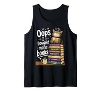 Oops... I Bought More Books - Sarcastic Cute Book Reader Cat Camiseta sin Mangas