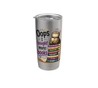 OOPS... I Bought More Books - Sarcastic Cute Book Reader Cat Vaso térmico de acero inoxidable de doble pared