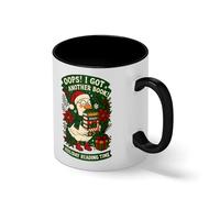 Oops I Got Another Book Holiday Reading Mug - Funny Christmas Goose Book Lover Gift - Cute Bookworm Coffee Cup Blanca taza de café con RIM Negro y manija Mug