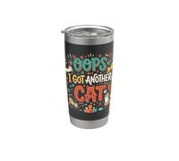 Oops! I Got Another Cat - Divertido amante de los gatitos retro para hombres Cat Dad Vaso térmico de acero inoxidable de doble pared