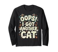 Oops! I Got Another Cat Fun Kitten Lover Retro Mujeres Gato Mamá Manga Larga