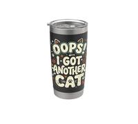 Oops! I Got Another Cat Fun Kitten Lover Retro Mujeres Gato Mamá Vaso térmico de acero inoxidable de doble pared