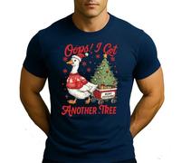 Oops I Got Another Tree Merry Goosemas Gans | Navidad Christmas X-Mas Camiseta para hombre, azul marino, L