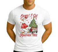 Oops I Got Another Tree Merry Goosemas Gans | Navidad Christmas X-Mas Camiseta para hombre, Blanco, M