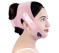 OORSE Cinta de silicona para levantamiento facial, doble reductor de mentón, máscara de levantamiento facial con correa de barbilla para mujer, moldeador de mandíbula (rosa)
