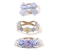 OOSAKU Juego de 6 diademas elásticas con flores para bebé niña, 6 unidades, de nailon suave, accesorios para el cabello para recién nacidos (XKFD006)