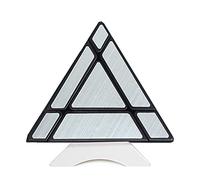 Oostifun FunnyGoo ShengShou 3x3 Mirror Pyraminx Pyramid Triangle Magic Puzzle Cubes Mirror Speed Puzzle Cube Negro Plata con Soporte para un Cubo