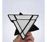 Oostifun Gobus 3x3 SengSou Mirror Design Pyramid Pyraminx Triangle Magic Cube Speed Puzzle Cube Toy Negro y Plateado con un Soporte para Cubos