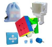 Oostifun MoYu MoFang JiaoShi RS3M V5 M Dual-Adjustment System Version 3x3x3 Cubing Classroom 3x3 Cube Puzzle Frosted Surface with One Cube Robot Display Box (Multi Color)