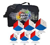 Oostifun MoYu Specific Cube Bundle 2x2 3x3 4x4 5x5 6x6 7x7 Cube Smooth Puzzles 6 Multicolor Cube Set with Special Storage Carrying Bag + Six Cube Tripods