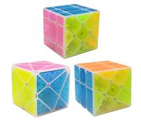 Oostifun Rompecabezas 3D de cristal de hielo transparente con forma de cubo multicolor (3 cubos de cambio de forma irregular)